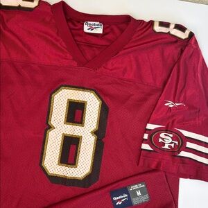 Vintage 90s Reebok San Francisco 49ers Steve Young Red NFL #8 Mesh Jersey Medium